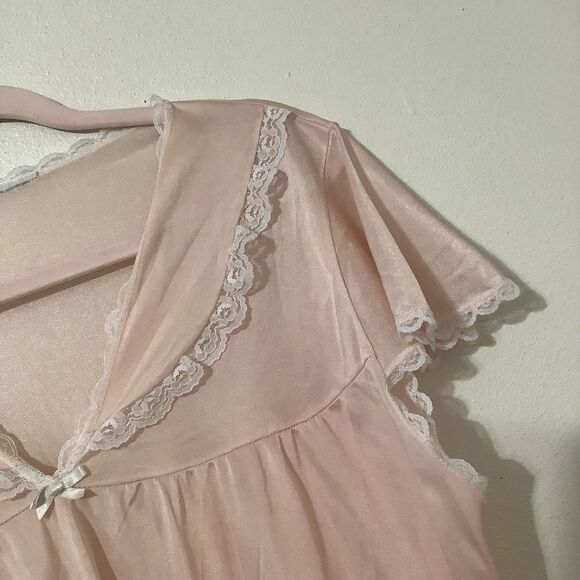 Vintage Coquette Princesscore Preppy Romantic Pastel Pink Sailor Nightgown OS - Picture 3 of 10
